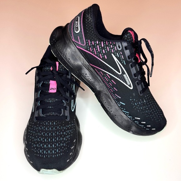 Brooks Glycerin 20 Womens Shoes Black Neon Pink Running Sneaker Size- 8 - Picture 6 of 10